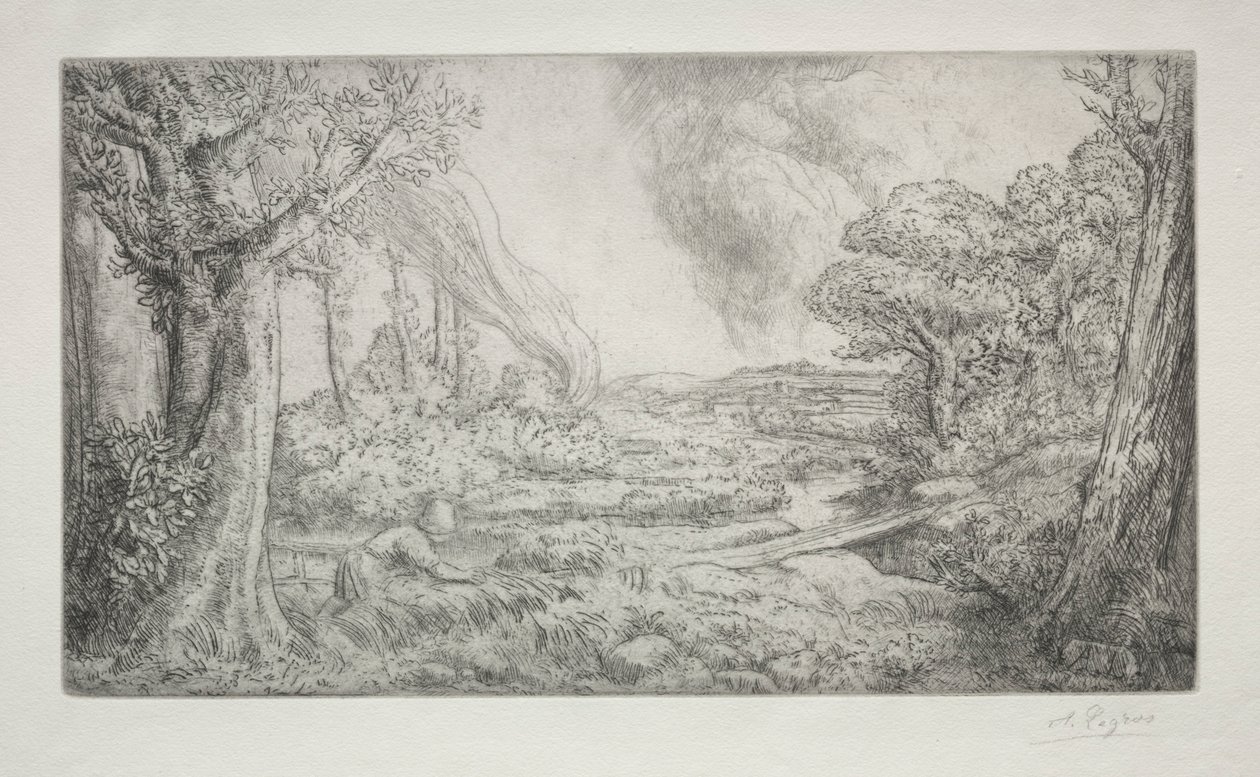 Landschap door Alphonse Legros