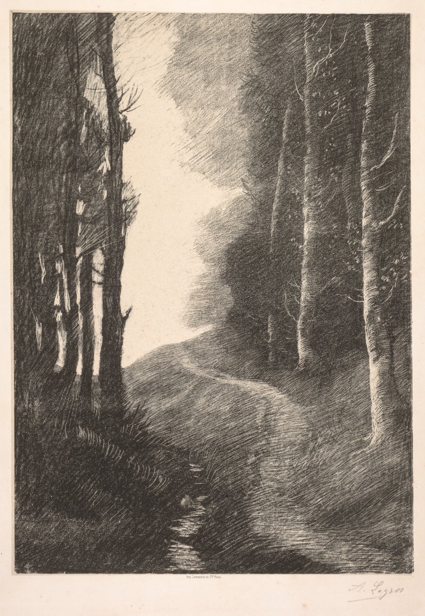 Landschap bij Bouleaux door Alphonse Legros