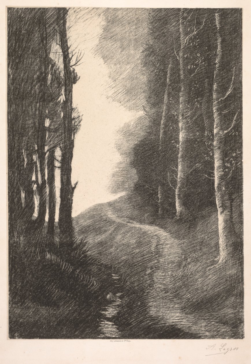 Landschap bij Bouleaux door Alphonse Legros
