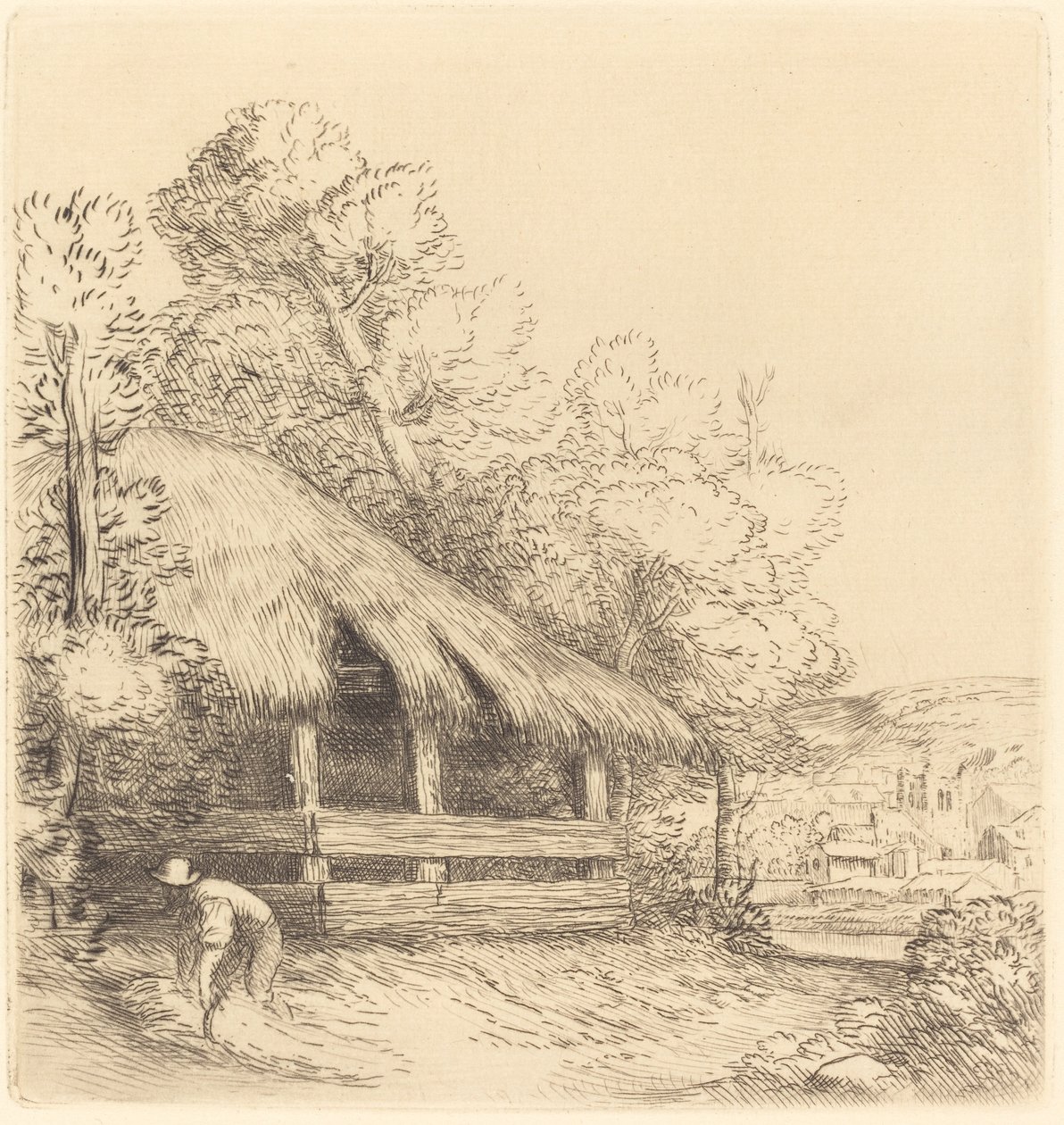 Kleine schuilplaats door Alphonse Legros