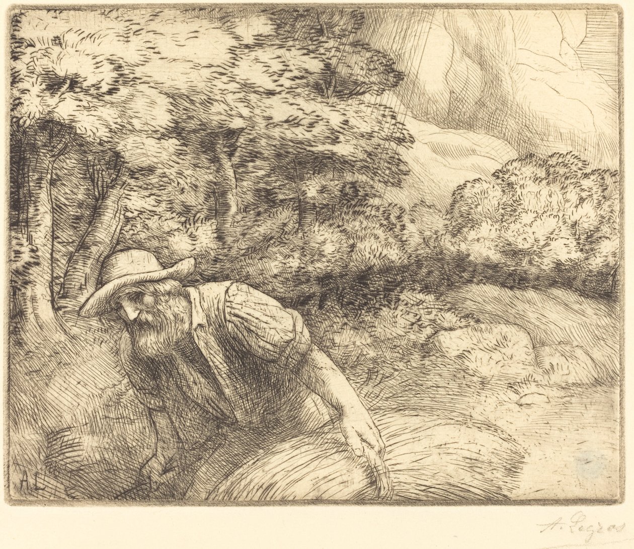 Man die foerageert door Alphonse Legros