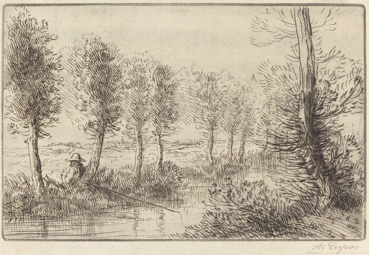 Dichtbij de Molen Pres du moulin door Alphonse Legros