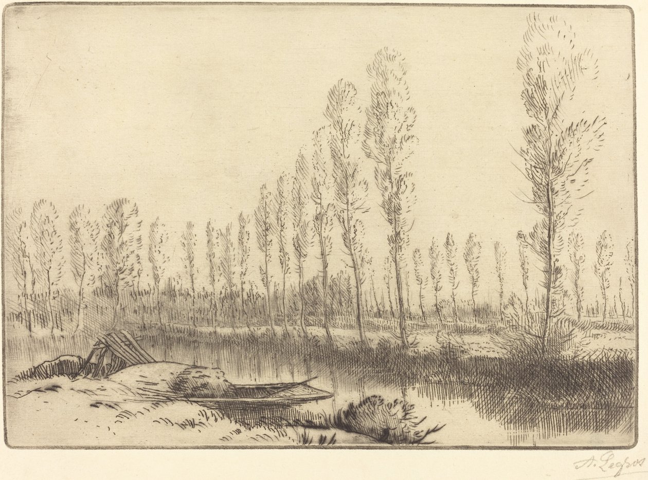 Populieren bij Amiens door Alphonse Legros