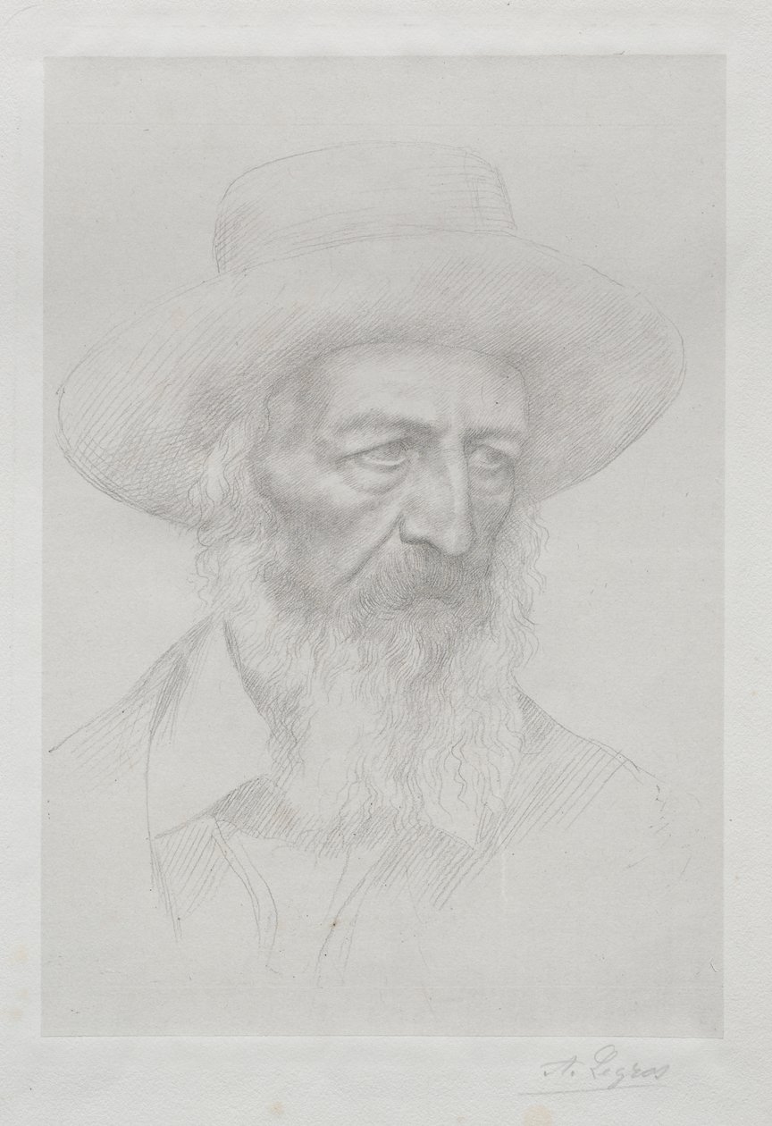 Portret van Alfred Lord Tennyson door Alphonse Legros