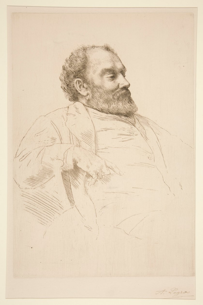 Portret van Val Prinsep, R.A. door Alphonse Legros