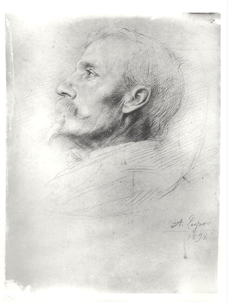 Portret van Walter Crane (1845-1915) door Alphonse Legros