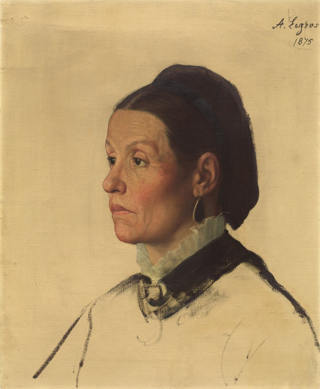 Portret van een vrouw door Alphonse Legros