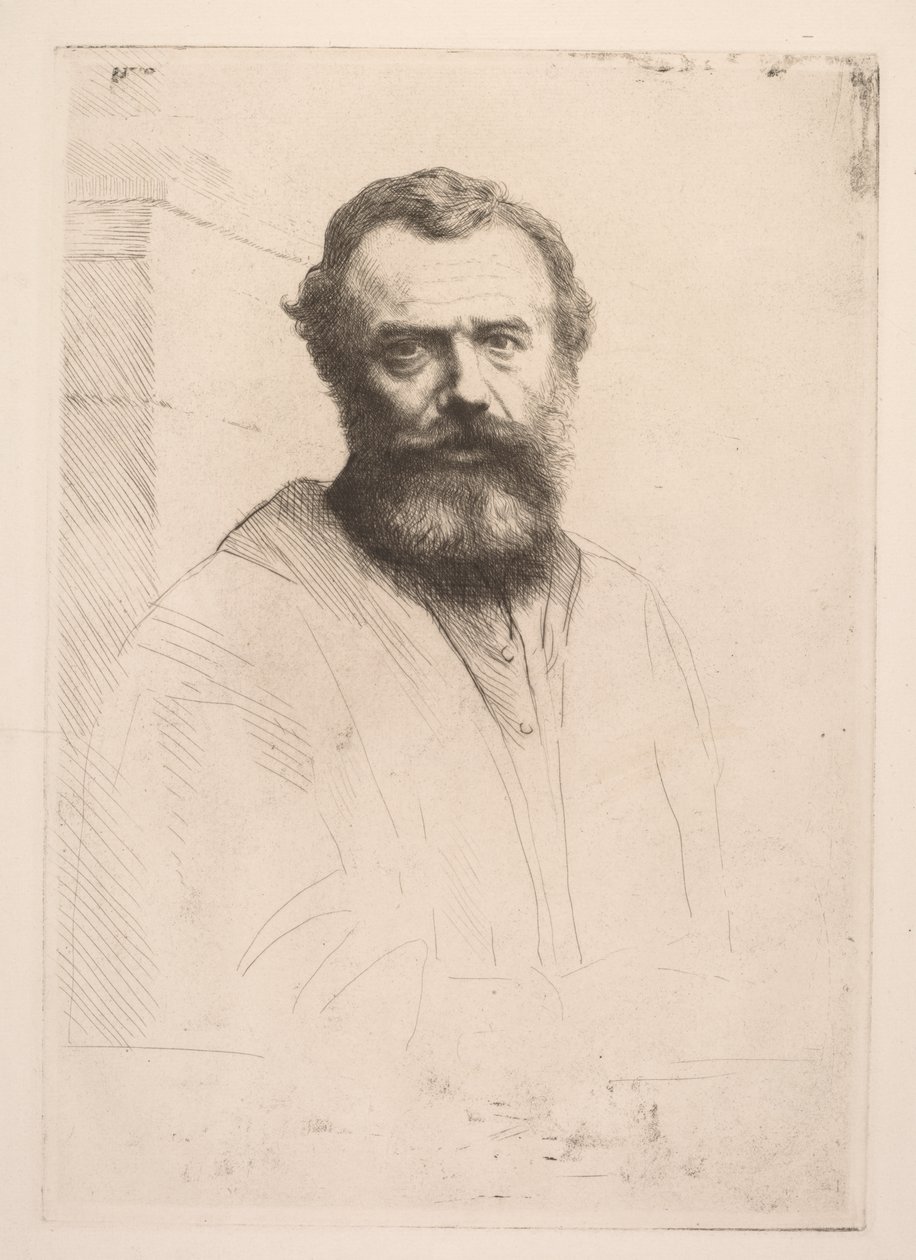 Zelfportret (derde plaat) door Alphonse Legros