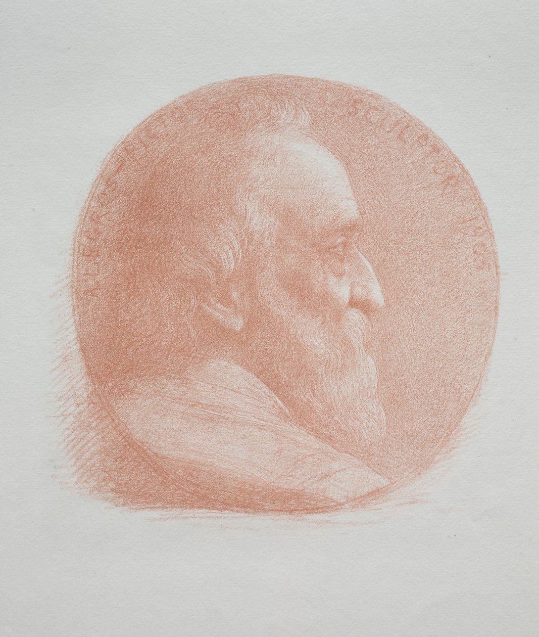Zelfportret, Medaillon nr. 2 11e Plaat door Alphonse Legros
