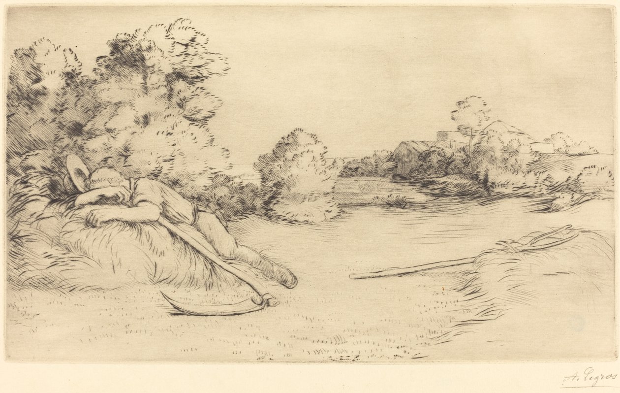 Siësta van een Maaier door Alphonse Legros