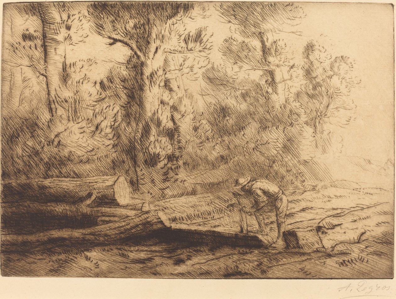 Houtblokken Splijten (Homme que fend des buches) door Alphonse Legros