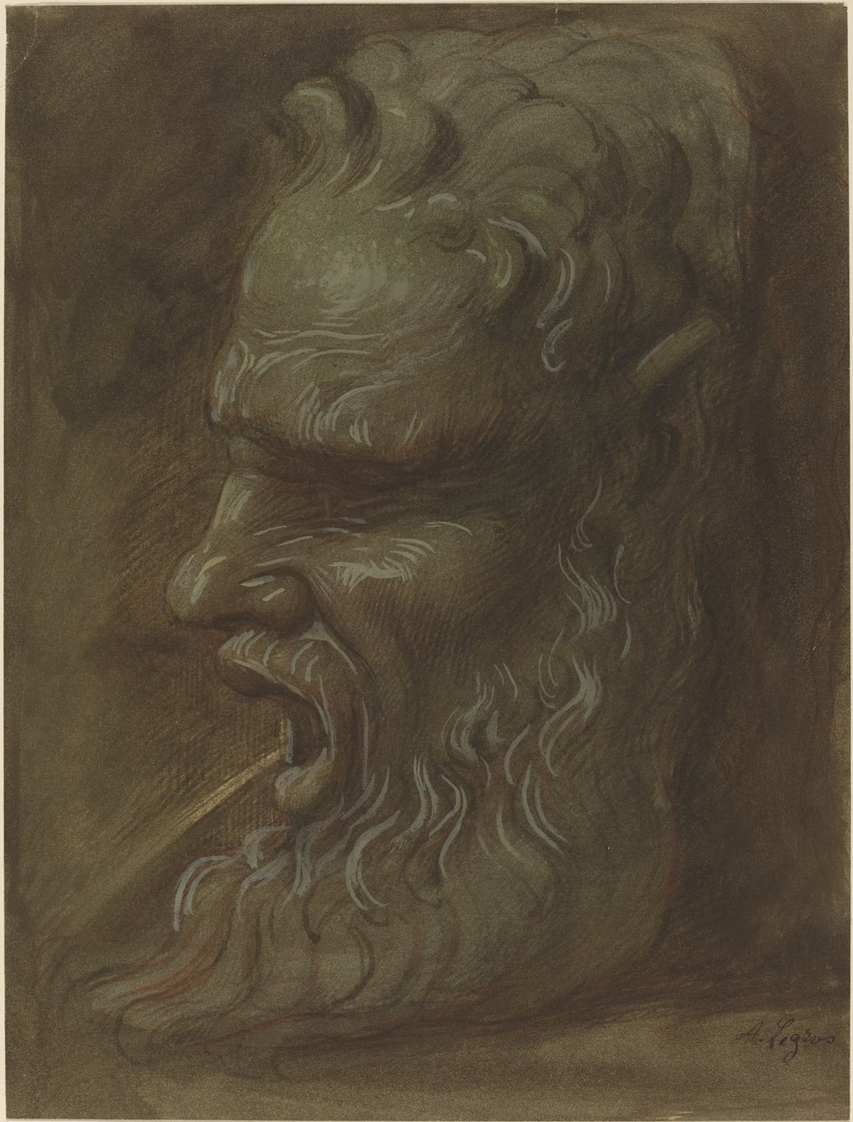 Studie van een masker door Alphonse Legros