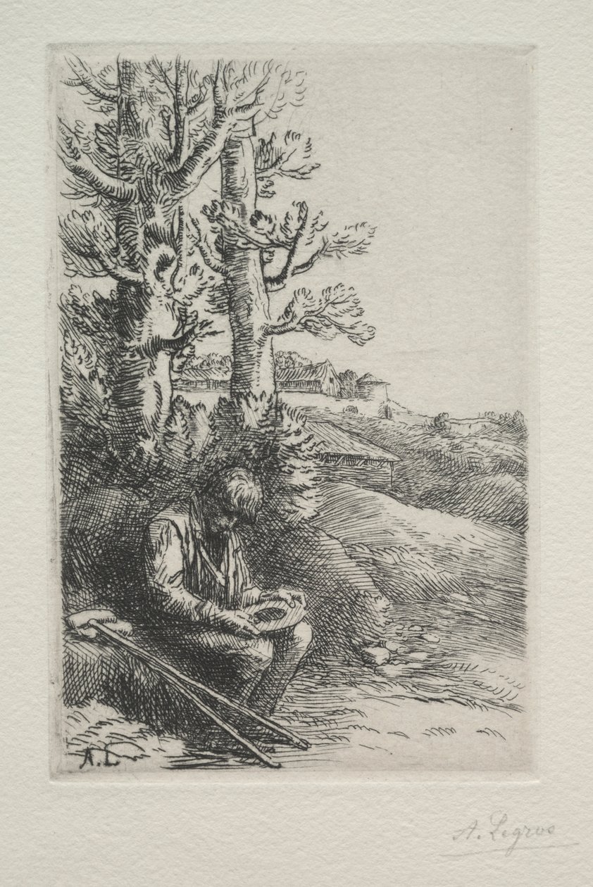 De kleine bedelaar door Alphonse Legros