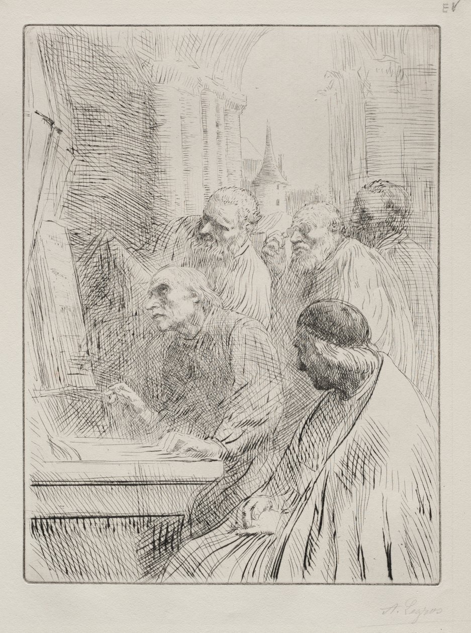 De monniken in de kerk door Alphonse Legros