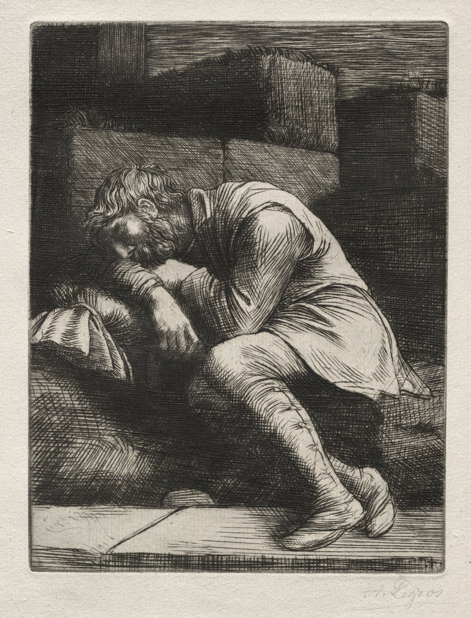 De slapende bedelaar door Alphonse Legros