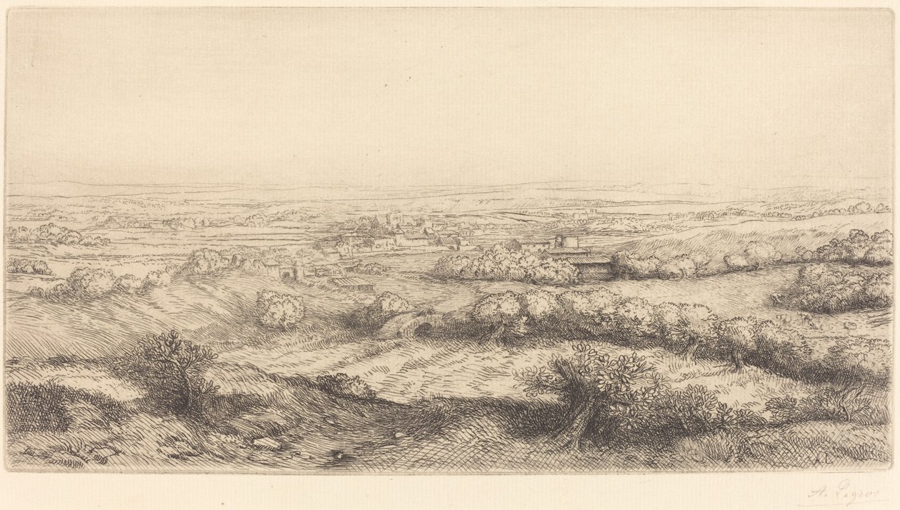 Vallei in Bourgogne door Alphonse Legros