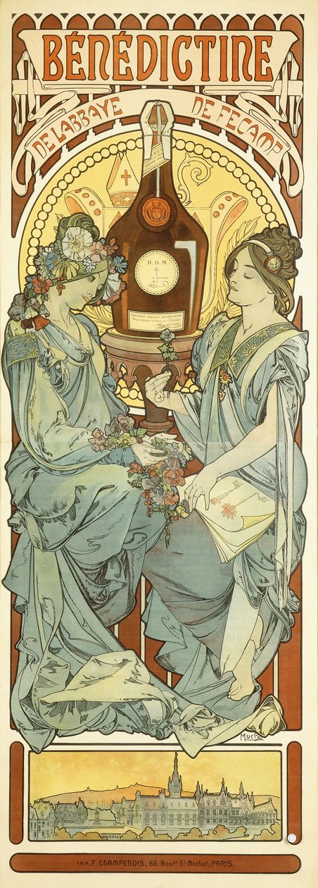 Benedictijn, 1898 door Alphonse Mucha