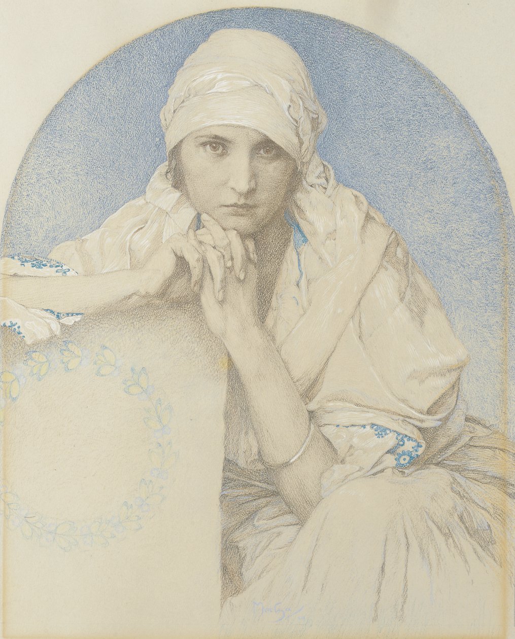 Portret van Jaroslava door Alphonse Mucha