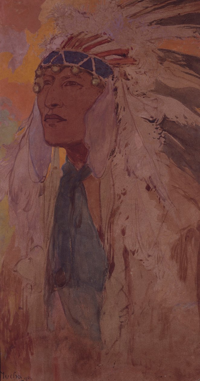 De Indiaan, 1904 door Alphonse Mucha