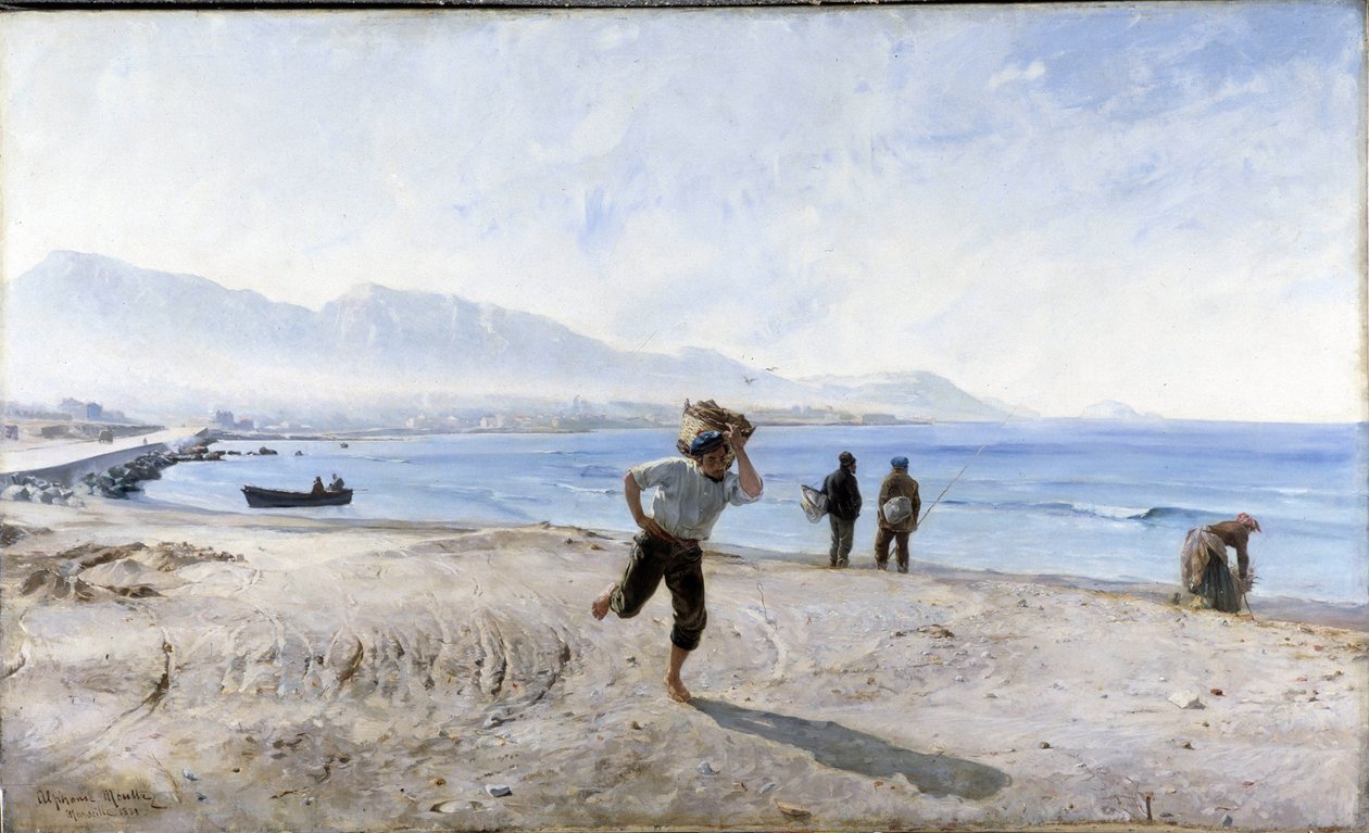 Het strand van Prado door Alphonse Moutte