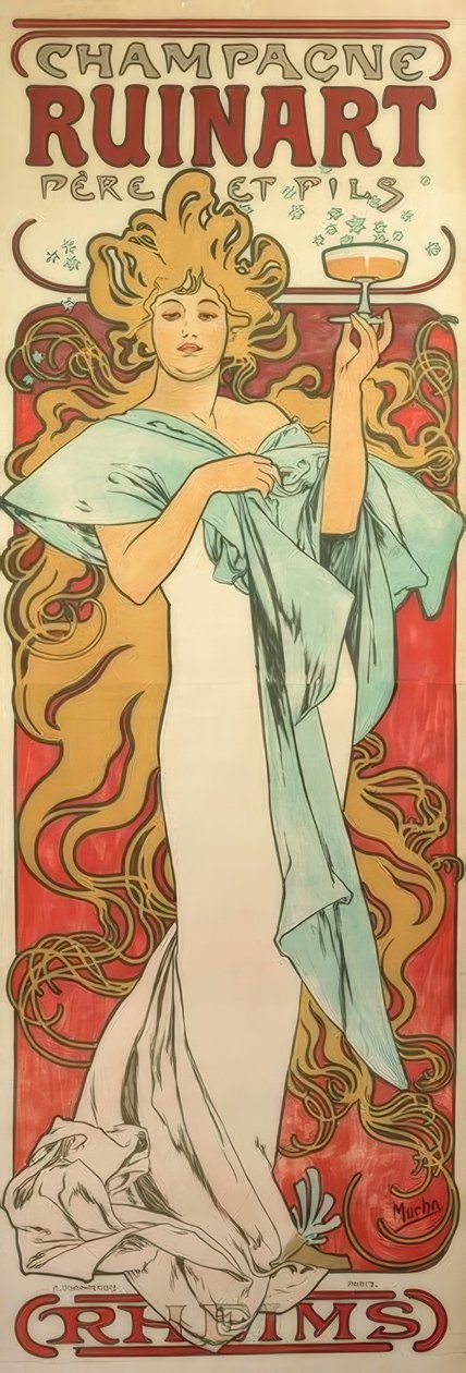 Champagne Ruinart Père et Fils door Alphonse Mucha