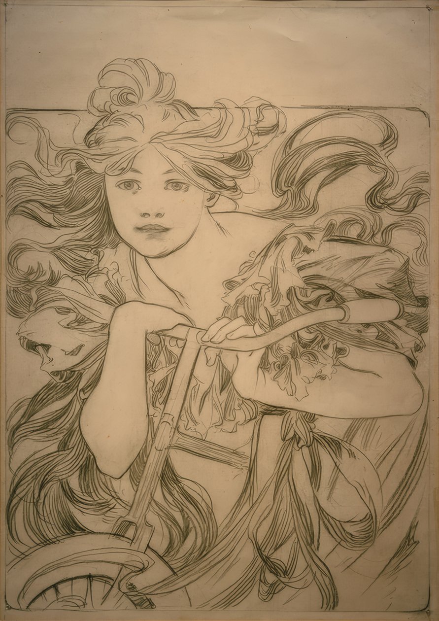 Cycles Perfecta, ontwerpschets door Alphonse Mucha