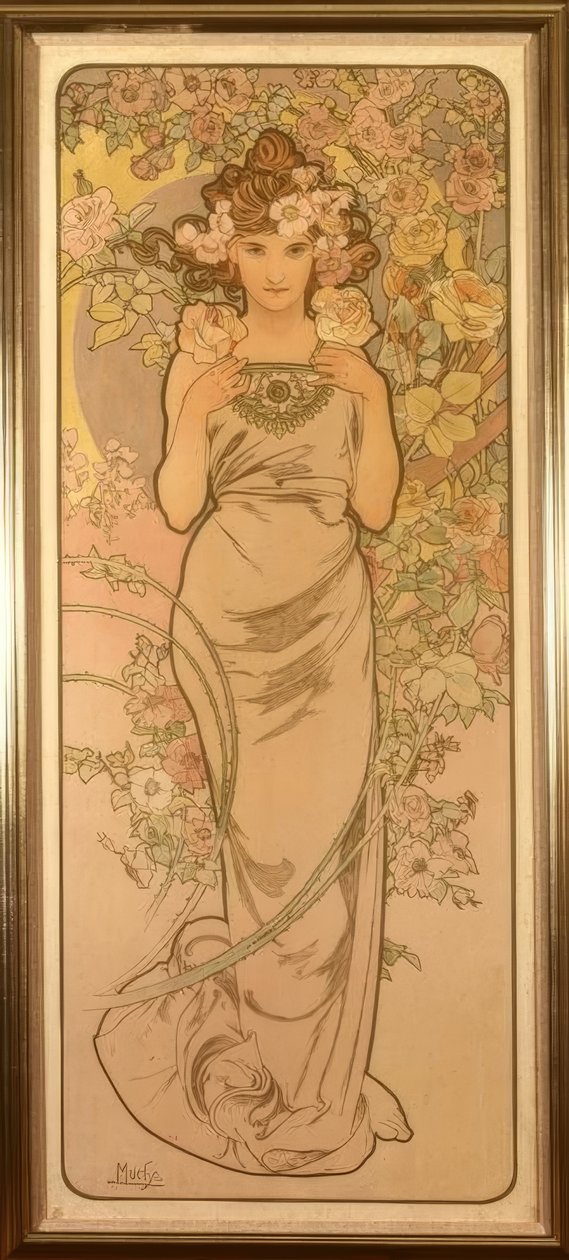 De roos door Alphonse Mucha