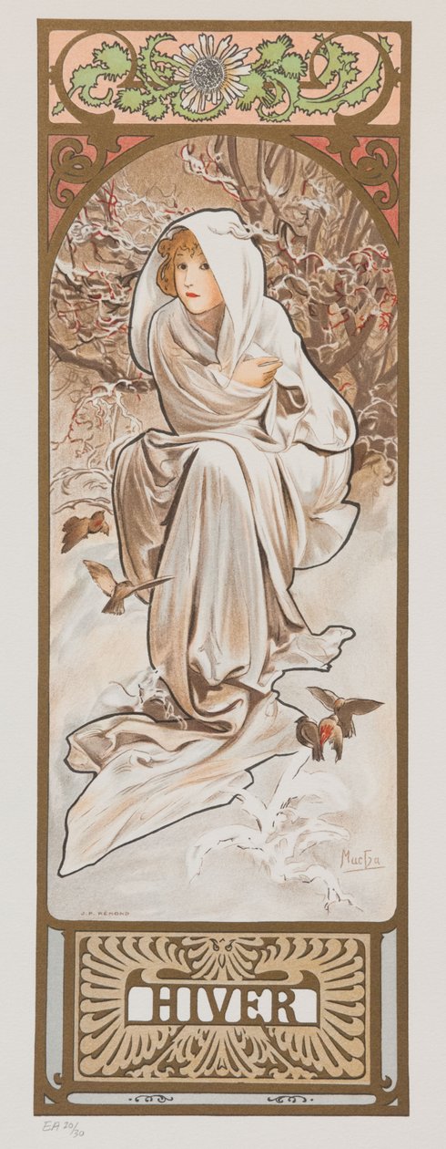 De seizoenen. Winter door Alphonse Mucha
