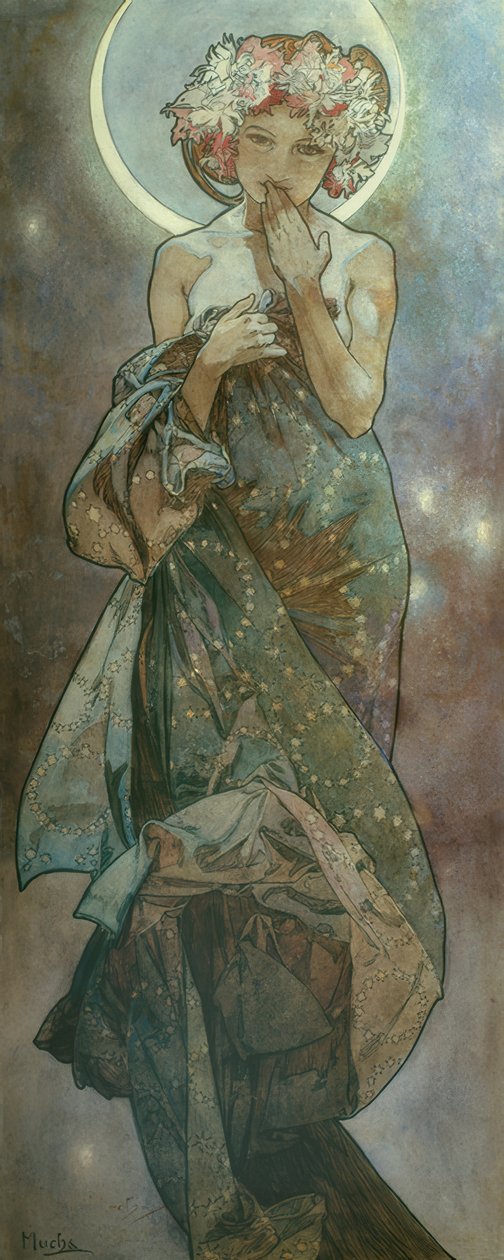 Maanlicht door Alphonse Mucha