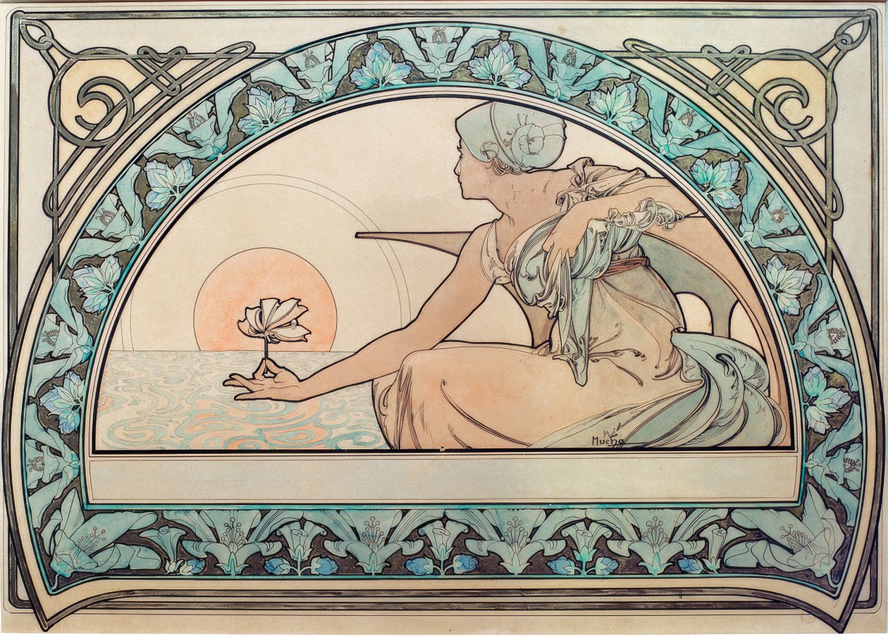Waterlelie door Alphonse Mucha