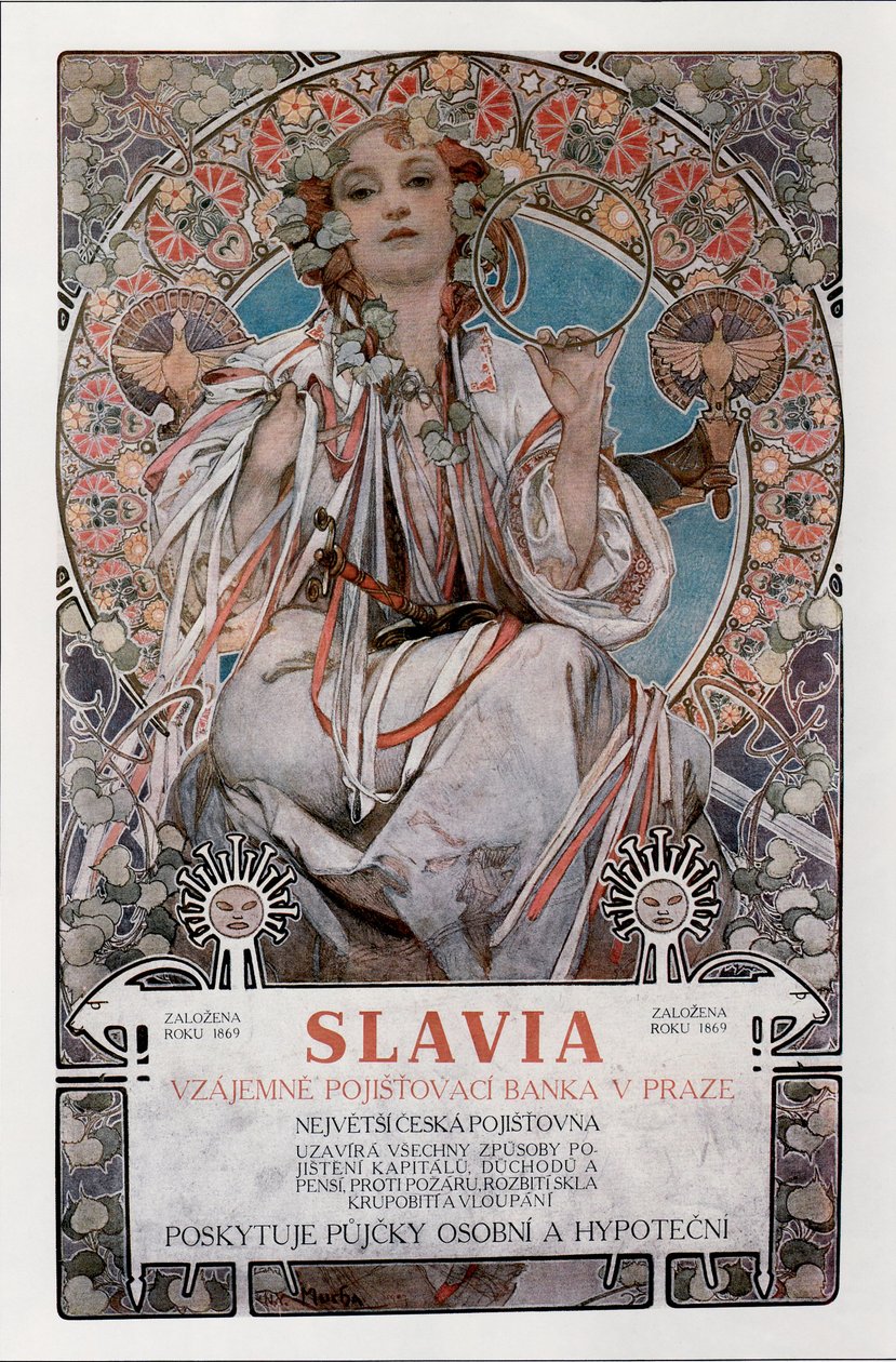 Slavia-poster, 1907 door Alphonse Mucha
