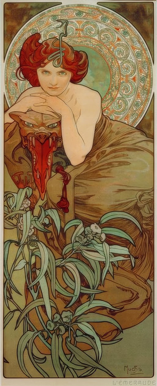 Smaragd door Alphonse Mucha