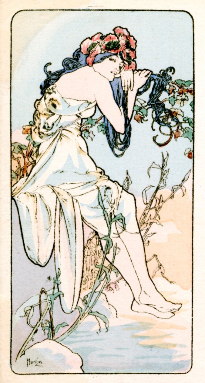 Zomer, 1900 door Alphonse Mucha