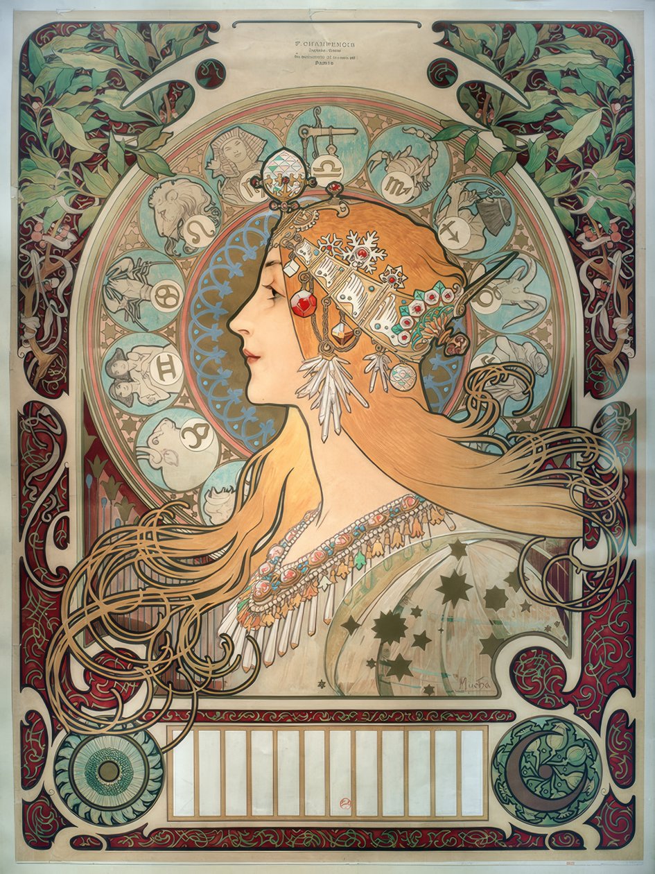 Dierenriemkalender door Alphonse Mucha