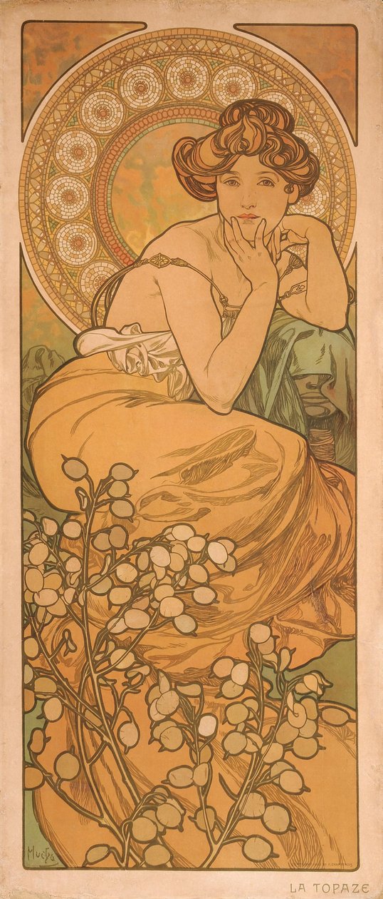 Topaas Uit de serie De edelstenen door Alphonse Mucha