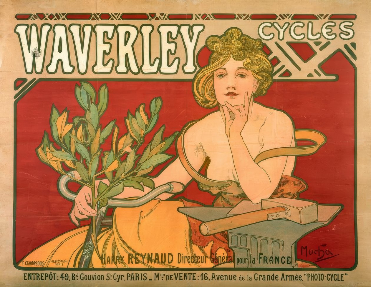 Waverley fietsen door Alphonse Mucha