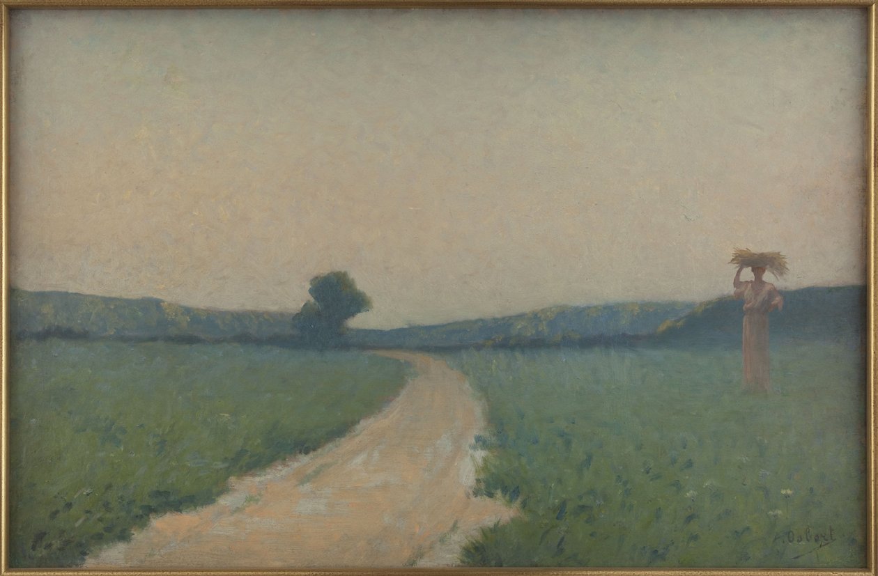 De weg door de velden in de ochtend door Alphonse Osbert