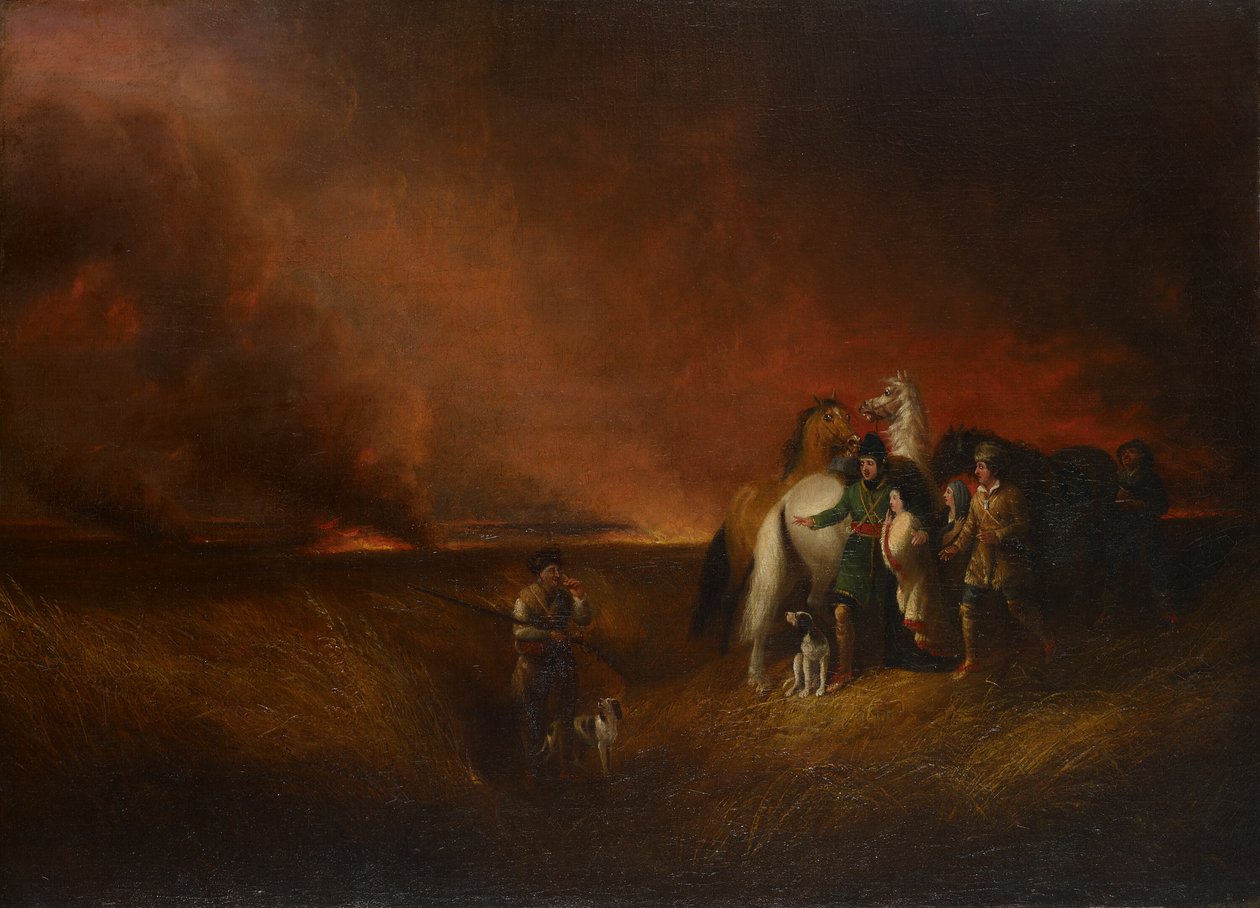 De prairie in brand door Alvan Fisher