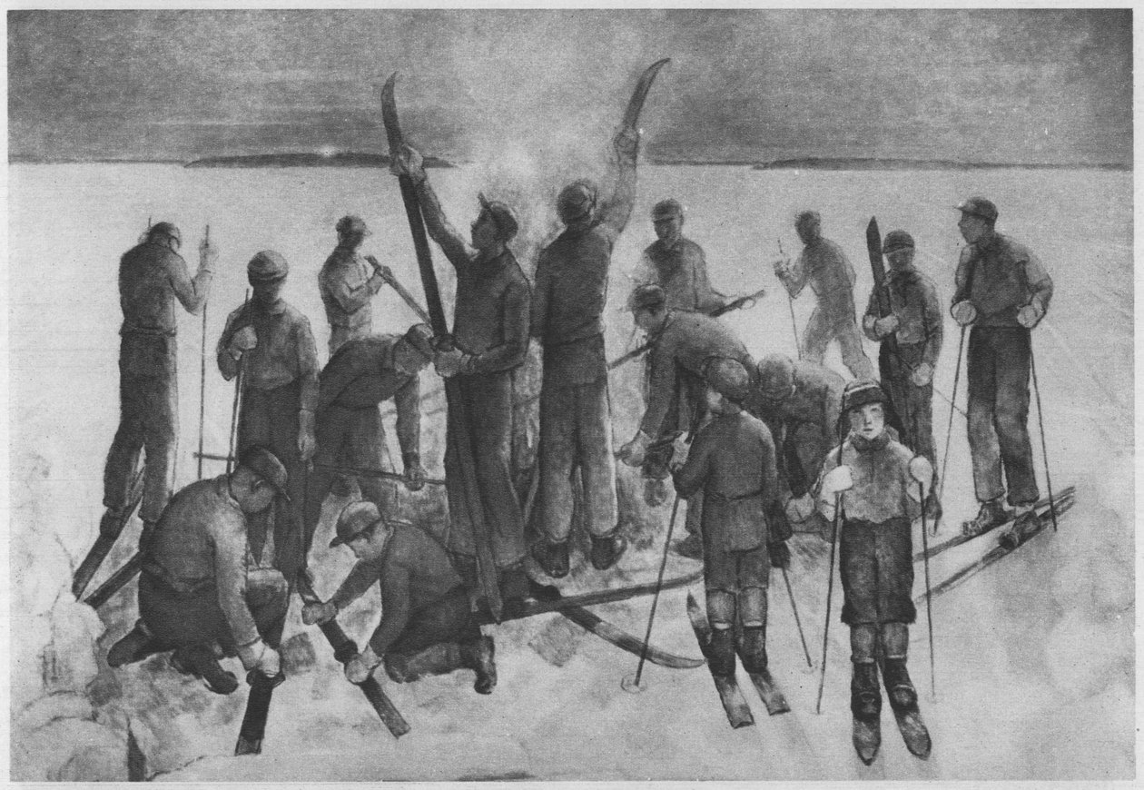 Ski-uitstap van de leerlingen door Alvar Cawén