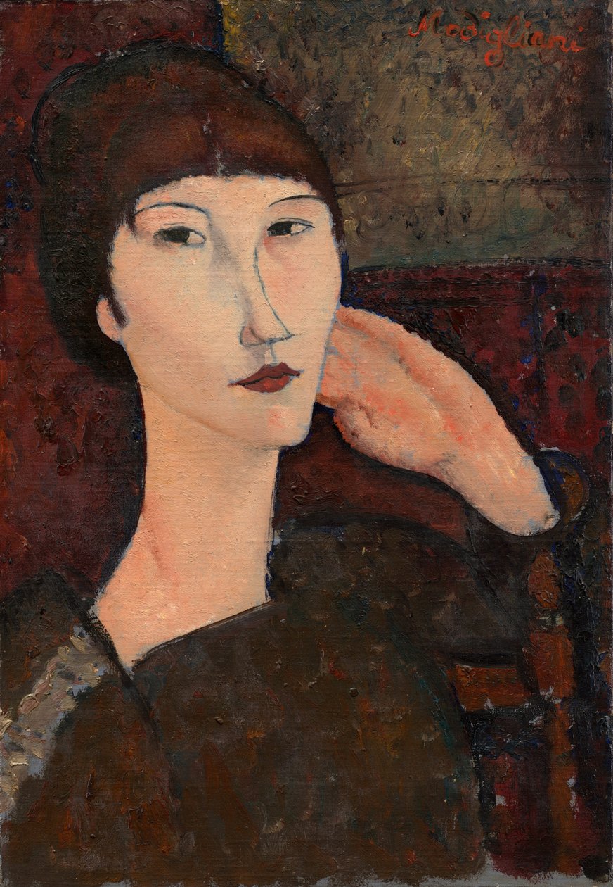 Adrienne Vrouw met Pony, 1917 door Amedeo Modigliani