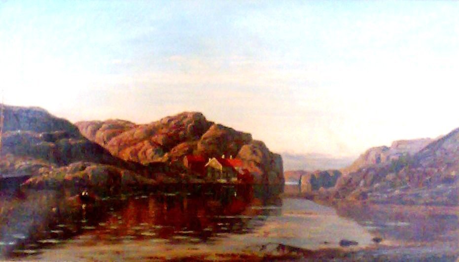 Ochtend bij Ny-Hellesund, Zuid-Noorwegen door Amaldus Nielsen