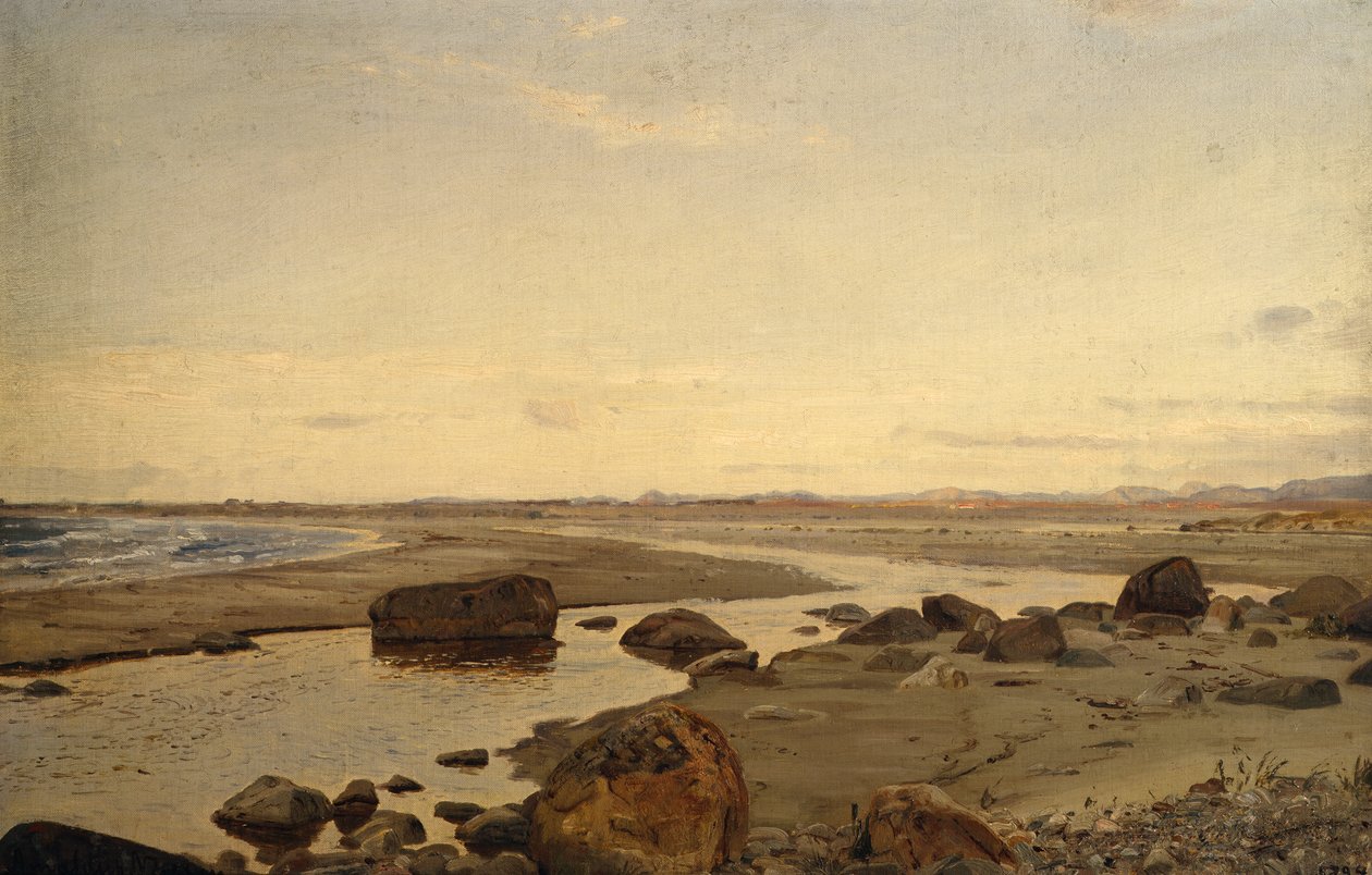 Avond in Nærland door Amaldus Nielsen