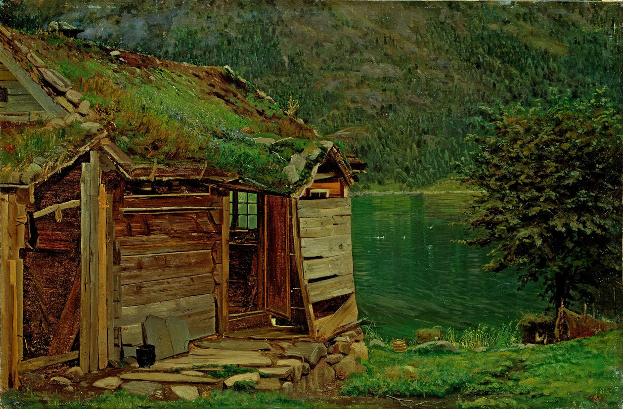 Boerderij in Balestrand door Amaldus Nielsen