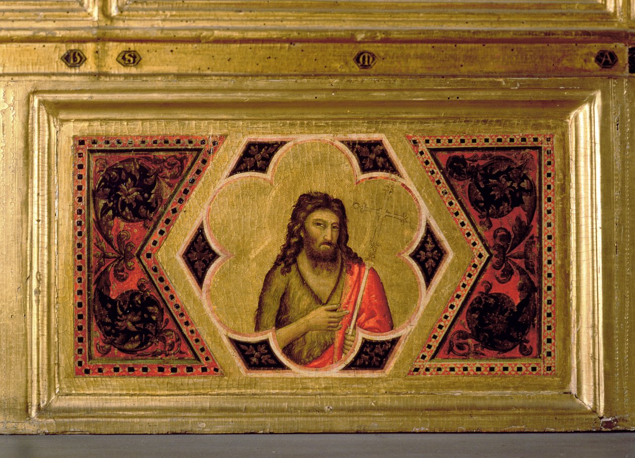 Johannes de Doper, van de Kroning van de Maagd Polyptych (midden links predella) door Ambrogio Bondone Giotto