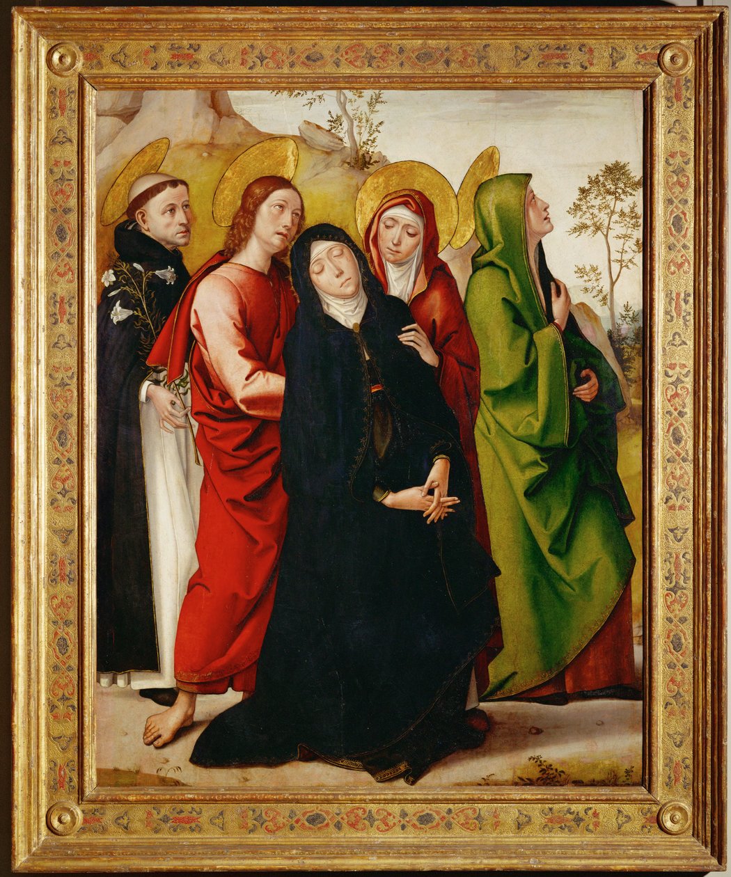 Heilige Maria onder het kruis ... door Ambrogio da Fossano (c.1460 1523)