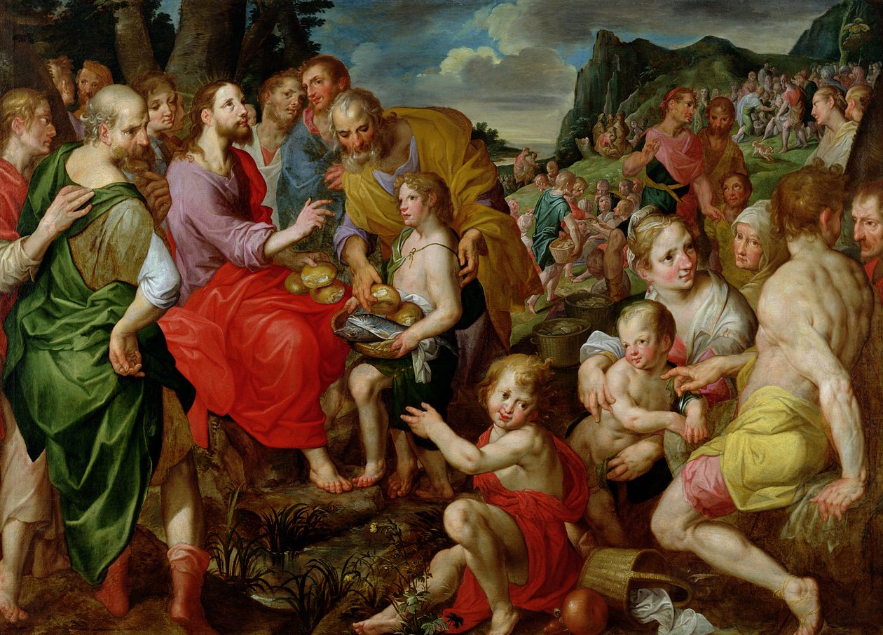 De voeding van de vijfduizend door Ambrosius the Elder Francken or Franck