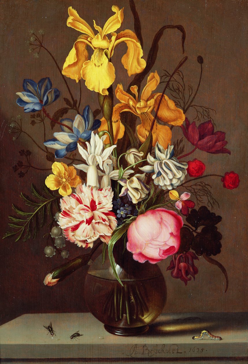 Een vaas met bloemen, 1635 door Ambrosius the Younger Bosschaert