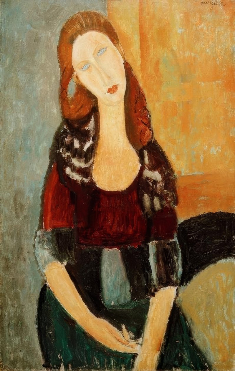Jeanne Hébuterne zittend door Amedeo Modigliani