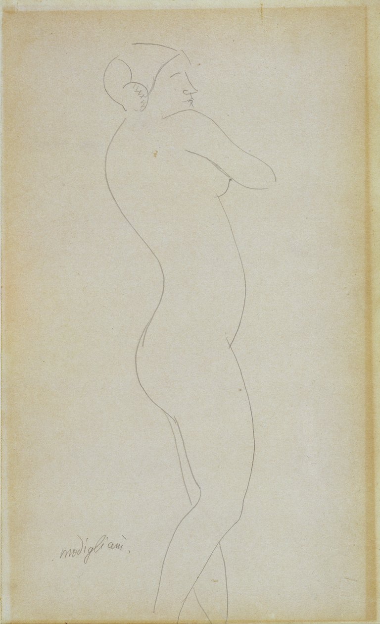 Naakt staand meisje door Amedeo Modigliani