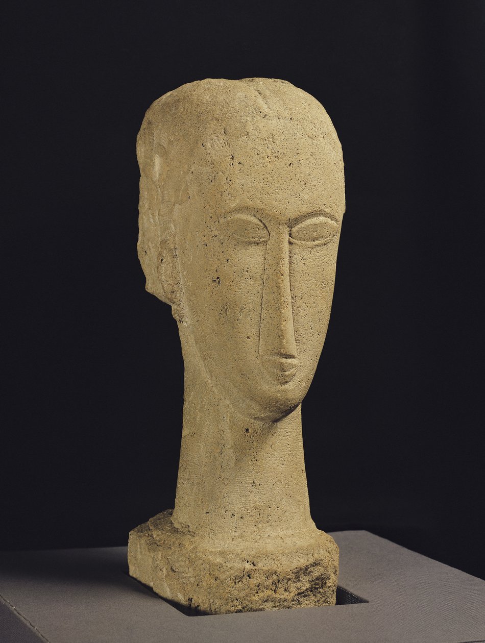 Hoofd, ca. 1911-12 door Amedeo Modigliani